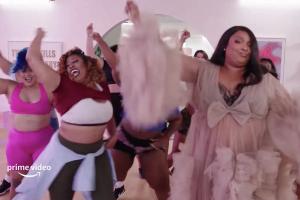 Lizzo wearing the Oyemwen Pink Custom Tulle Robe