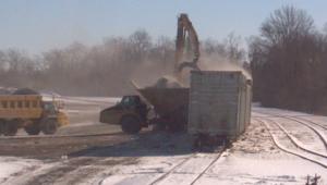 Waste unloading is near a nearby stream