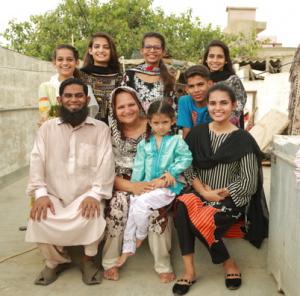 Amjad Ali with wife Shahana and their family