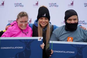 Parasport World Champion Oksana Masters pose with Amanda Lojeski and Peter Ruiz