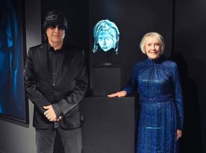 Gottfried Helnwein and Trish Duggan promote their collaboration “Blue Madonna” at an exclusive art reception in St Petersburg, FL. Photo by  Dmitry Baranov