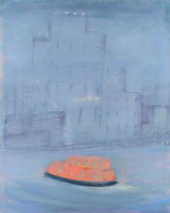 Orange Boat - 60 x 48 " Oil on Canvas By Kathryn Lynch