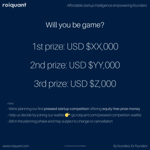 Join roiquant's preseed startup competition waiting list