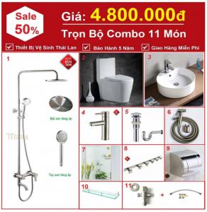 combo sản phẩm thiết bị nhà vệ sinh giá rẻ