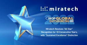 Miratech recognized as “All Star” on IAOP 2022 Global Outsourcing 100 List