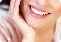 Woman smiling with dentures