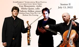 Cellist Misha Quint, violinist Guy Braunstein, and pianist Saleem Ashkar.
