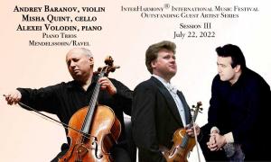 Cellist Misha Quint, violinist Andrey Baranov , and pianist Saleem Ashkar.
