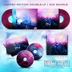 colorful images of pink and blue vinyl and cd packaging