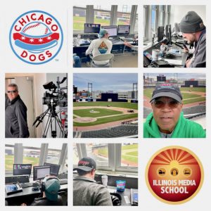 Illinois Media School Interns are back as the Season Opens at Chicago Dogs Baseball Impact Field