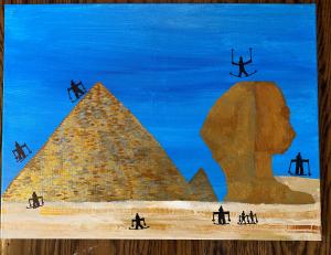 Ryan is a sweet talented 18 year old LA boy on the Spectrum; who has been commissioned by Recruiting for Good to create monthly works of art. April 2022 Skiing on Pyramids #skiingonpyramids #colorsbyryan www.RecruitingforGood.com