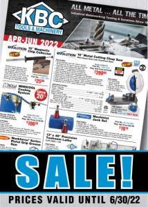 KBC Tools & Machinery announces its Spring Sales Flyer of Industrial MRO supplies now through June 30, 2022
