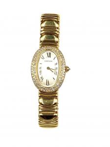 Baignoire Cartier 18kt yellow gold and diamond ladies’ watch, circa 2010, with a diamond pave bezel surrounding an ellipse shaped dial (est. $6,000-$8,000).