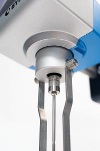 The byko-visc Rotational Viscometer comes with a snap-on spindle feature that allows operator to easily and quickly switch out spindles.