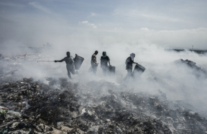 A landfill near the capitol of Haiti, one of the poorest countries in the world.