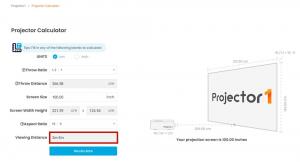 Projector calculator