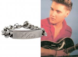 Elvis Presley’s personally owned (and extensively worn) 1950s silver ID bracelet.