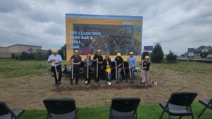 Mutts Canine Cantina Austin ground breaking ceremony for Austin's best dog park, sports bar and casual outdoor dining