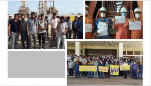 The protesting workers are blaming their officials and contractors for refusing to deliver on previous promises. In recent days, similar protests have been reported from other cities, including Asaluyeh, southwest Iran.