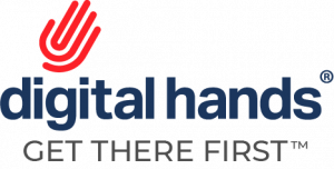 Digital Hands Get There First Logo