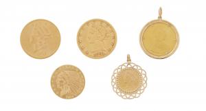 A selection of six gold coins will be offered in Crescent City Auction Gallery’s Important May Estates Auction, May 13th and 14th.