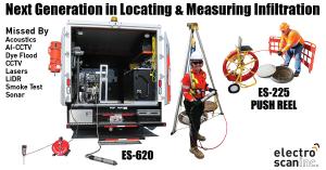 With Legacy Acoustic and CCTV Cameras missing 80-100% of infiltration, Electro Scan's pinpoint location accuracy and ability to measure sources of infiltration in Gallons per Minute represents a breakthrough in pipeline condition assessment.