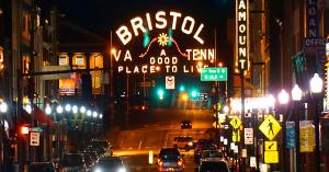 Downtown Bristol straddles Virginia and Tennessee where Bristol Virginia Authority manages the sewers of the Bristol and selected areas of Washington County, transporting to Tennessee for treatment.