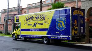 Custom Wrapped Moving Truck with Good Greek and Florida PBA Logos
