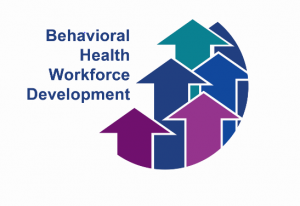 California Behavioral Health Workforce Development Project logo with name of project and colored arrows