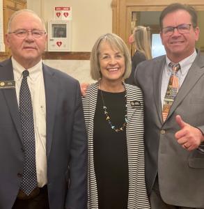 Rep Marc Catlin, Chair of Education Barbara McLachlan, Chair of CSN Ward Leber after unanimous win in House Education Committee