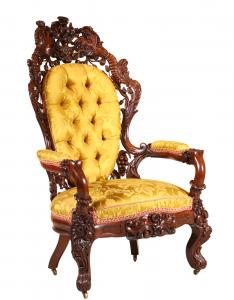 Rococo Revival rosewood cornucopia armchair, attributed to John Henry Belter (1804-1863), New York, circa 1850-1860.