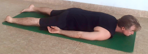 Yoga and crocodile pose for neck pain