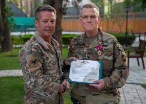 Dr. Jay A. Johannigman is awarded the Legion of Merit by the United States Army Medical Readiness Command