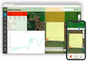 NDVI image illustrates spider mite pressure within a sugar beet field over time.