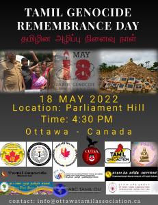 Tamil Genocide Remembrance Day (May 18) commemoration in Ottawa
