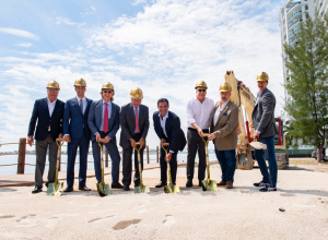From Left to right: Commissioner Reyes, Martin Melo, Carlos Melo, Jose Luis Melo, Mayor Suarez, Commissioner Diaz de La Portilla, Chairman Diaz, Commissioner Ken Russell