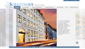 Screenshot of the website of the Church of Scientology Denmark