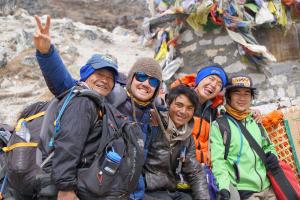 Dan Keys in Nepal with local guides and porters