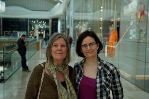 Children's author Harriet Evans (right) with illustrator, Alison Evans  (left)