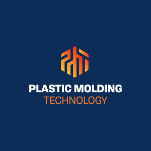 PMT's yellow-orange-red gradient hexagon logo with the text "Plastic Molding Technology" to the right of the logo mark.