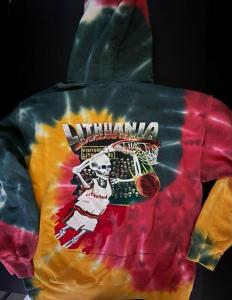 30th Anniversary 2022 Lithuania Tie Dye Slam dunking Skullman Skeleton Hoodie