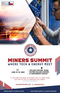 Miners Summit, June 15-16, 2022, College Station, Texas