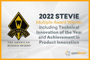 Openforce 2022 Stevie Multiple Award Winner