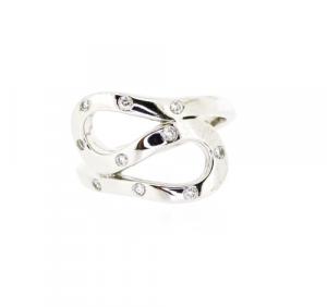 18ct White Gold Diamond S Shape Ring