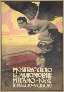 Leopoldo Metlicovitz, Mostra del Ciclo e dell’Automobile / Milano, 1907 (est. $25,000-$30,000).