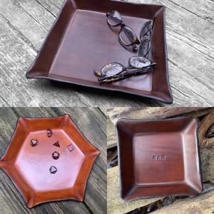 A Selection of Leather Storage Products Manufactured by Twin Saints Leather