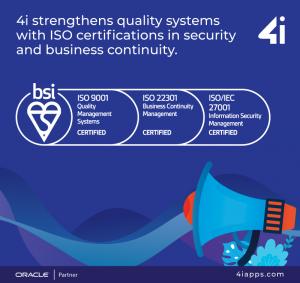 4i strengthens quality systems with ISO certifications in security and business continuity