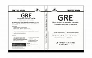A picture of the unreleased proof version (NetGalley Copy) of Vibrant Publishers’ GRE Quantitative Reasoning Supreme