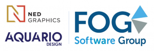 NedGraphics, Aquario Design, and FOG Software Group logos