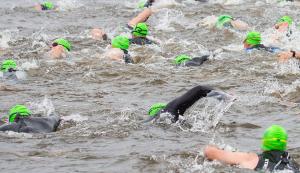 Grand Rapids Triathlon athletes swimming